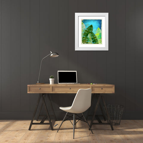 Tropical Palm 1 White Modern Wood Framed Art Print with Double Matting by Boho Hue Studio
