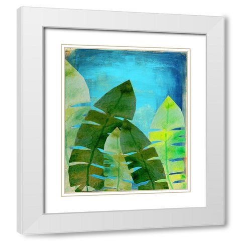Tropical Palm 1 White Modern Wood Framed Art Print with Double Matting by Boho Hue Studio