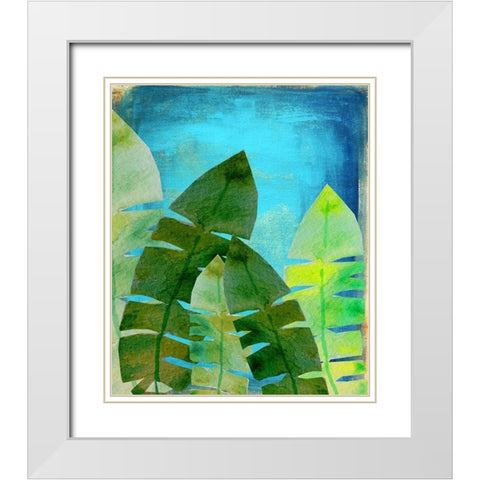 Tropical Palm 1 White Modern Wood Framed Art Print with Double Matting by Boho Hue Studio