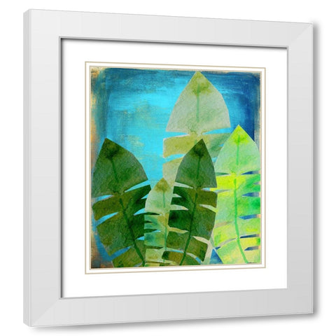 Tropical Palm 2 White Modern Wood Framed Art Print with Double Matting by Boho Hue Studio