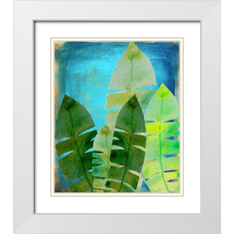 Tropical Palm 2 White Modern Wood Framed Art Print with Double Matting by Boho Hue Studio