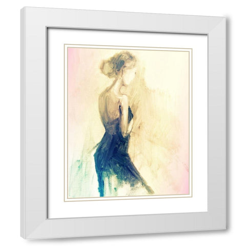 Feminine Solitude White Modern Wood Framed Art Print with Double Matting by Boho Hue Studio