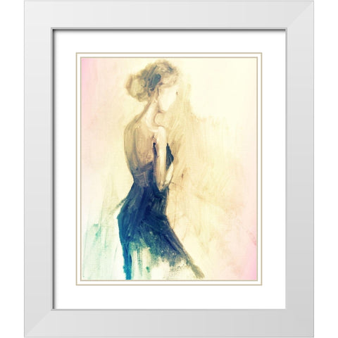 Feminine Solitude White Modern Wood Framed Art Print with Double Matting by Boho Hue Studio