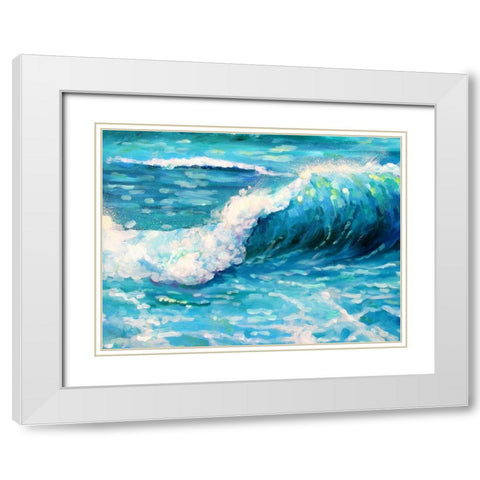Sea Scroll White Modern Wood Framed Art Print with Double Matting by Boho Hue Studio
