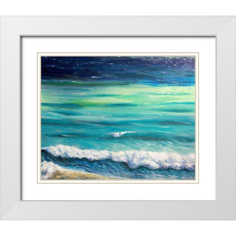 Rolling Waves White Modern Wood Framed Art Print with Double Matting by Boho Hue Studio
