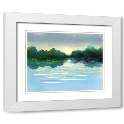 Serene View White Modern Wood Framed Art Print with Double Matting by Boho Hue Studio