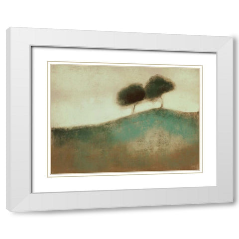 Distant Duo 2 White Modern Wood Framed Art Print with Double Matting by Boho Hue Studio