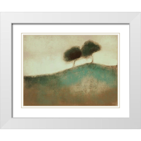 Distant Duo 2 White Modern Wood Framed Art Print with Double Matting by Boho Hue Studio