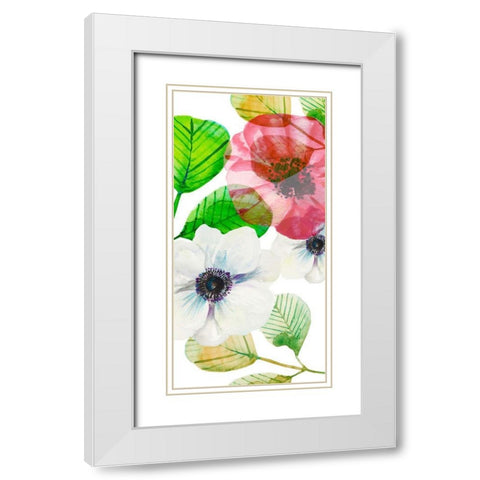 Flower Panel 3 White Modern Wood Framed Art Print with Double Matting by Boho Hue Studio