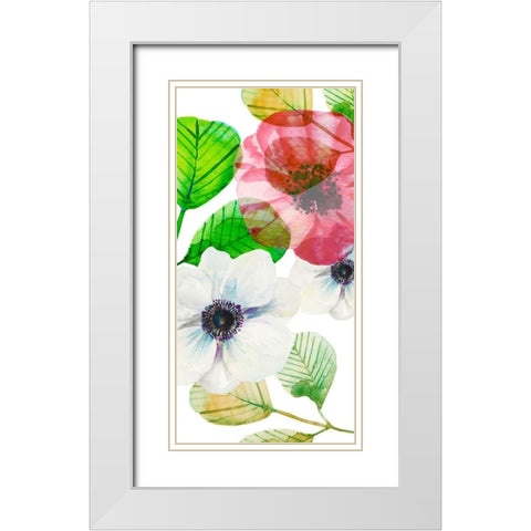 Flower Panel 3 White Modern Wood Framed Art Print with Double Matting by Boho Hue Studio