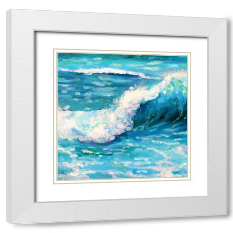 Sea Stroll White Modern Wood Framed Art Print with Double Matting by Boho Hue Studio