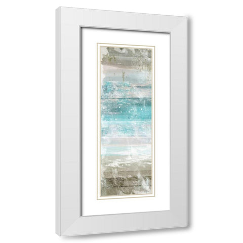 Aqua Space 3 White Modern Wood Framed Art Print with Double Matting by Alvarez, Cynthia