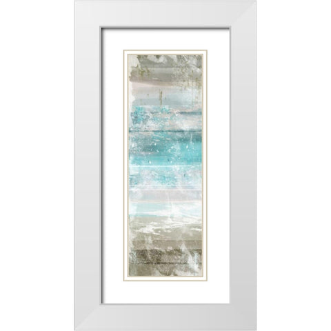 Aqua Space 3 White Modern Wood Framed Art Print with Double Matting by Alvarez, Cynthia