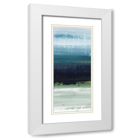 Trio Blues A White Modern Wood Framed Art Print with Double Matting by Alvarez, Cynthia