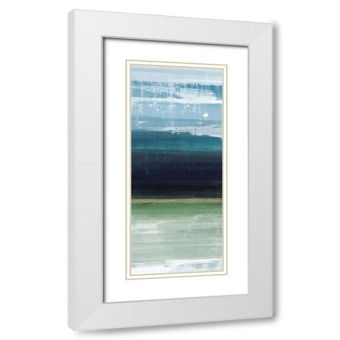 Trio Blues C White Modern Wood Framed Art Print with Double Matting by Alvarez, Cynthia