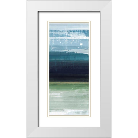 Trio Blues C White Modern Wood Framed Art Print with Double Matting by Alvarez, Cynthia