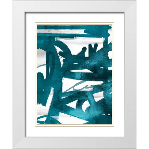 Blue Cynthia 1 White Modern Wood Framed Art Print with Double Matting by Alvarez, Cynthia