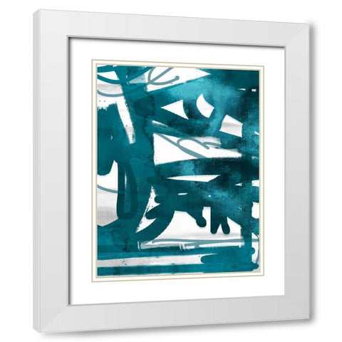 Blue Cynthia 2 White Modern Wood Framed Art Print with Double Matting by Alvarez, Cynthia