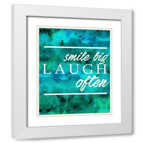 Laugh Often White Modern Wood Framed Art Print with Double Matting by Alvarez, Cynthia