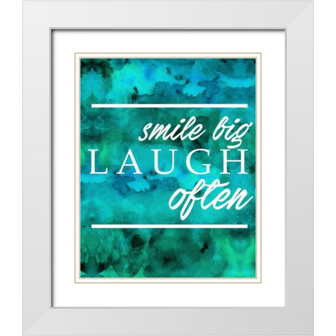 Laugh Often White Modern Wood Framed Art Print with Double Matting by Alvarez, Cynthia