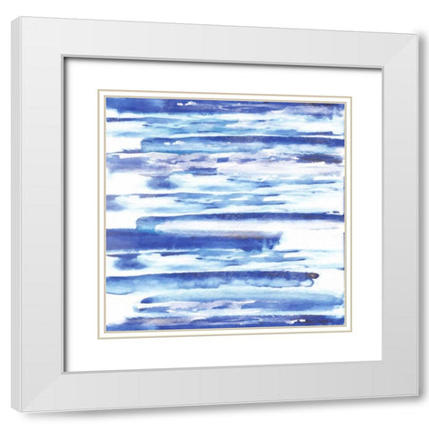 Blue Haze 1 White Modern Wood Framed Art Print with Double Matting by Alvarez, Cynthia