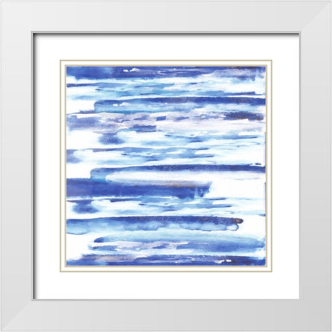 Blue Haze 1 White Modern Wood Framed Art Print with Double Matting by Alvarez, Cynthia