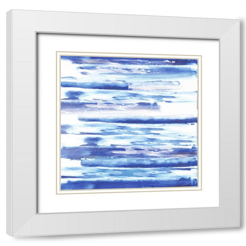 Blue Haze 2 White Modern Wood Framed Art Print with Double Matting by Alvarez, Cynthia