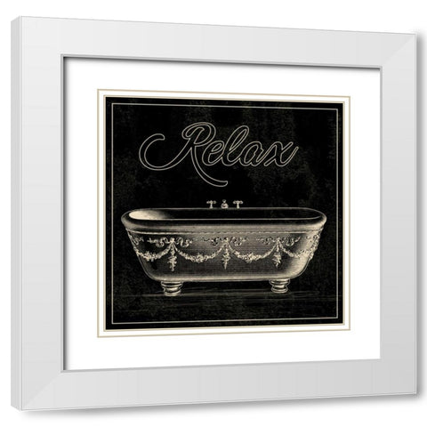 Bath A White Modern Wood Framed Art Print with Double Matting by Alvarez, Cynthia
