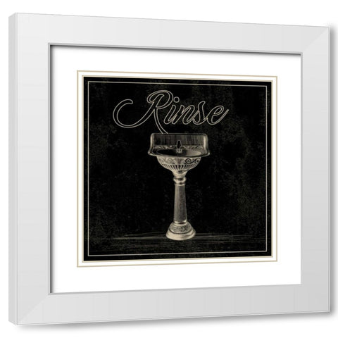 Bath B White Modern Wood Framed Art Print with Double Matting by Alvarez, Cynthia