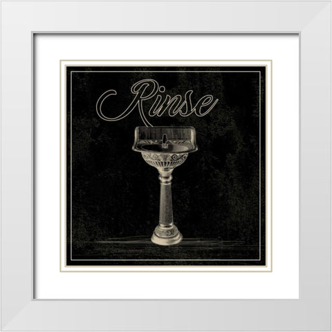 Bath B White Modern Wood Framed Art Print with Double Matting by Alvarez, Cynthia