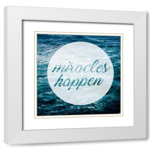 Miracles Happen White Modern Wood Framed Art Print with Double Matting by Alvarez, Cynthia