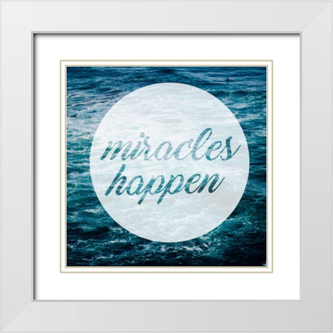 Miracles Happen White Modern Wood Framed Art Print with Double Matting by Alvarez, Cynthia