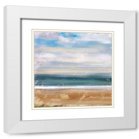 Blue Sea 1 White Modern Wood Framed Art Print with Double Matting by Alvarez, Cynthia