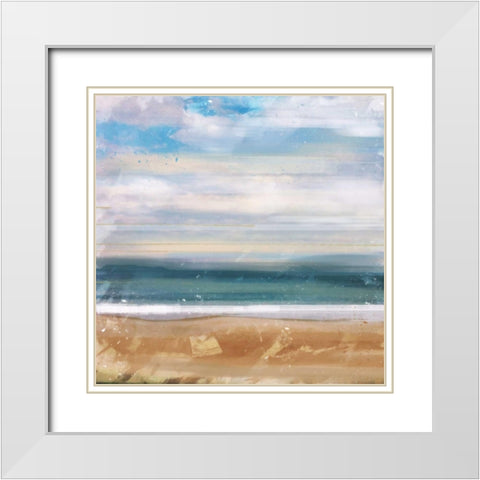 Blue Sea 1 White Modern Wood Framed Art Print with Double Matting by Alvarez, Cynthia