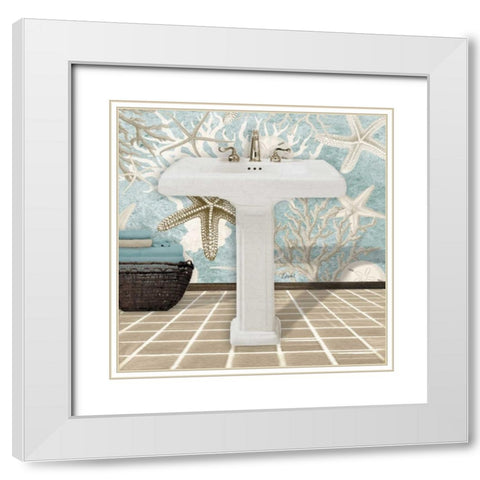 Coral Sink 1A White Modern Wood Framed Art Print with Double Matting by Stevens, Carole