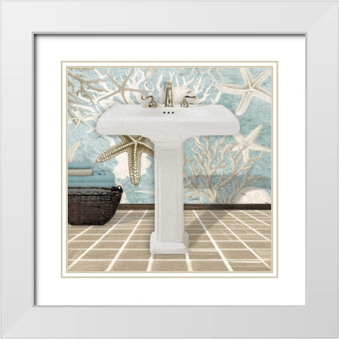 Coral Sink 1A White Modern Wood Framed Art Print with Double Matting by Stevens, Carole