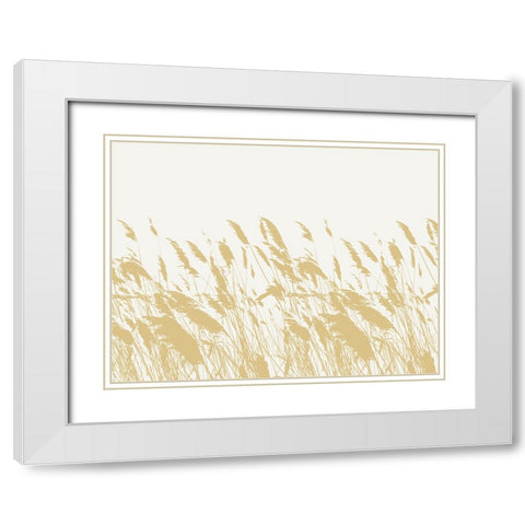Nature Inspired Wild Grasses White Modern Wood Framed Art Print with Double Matting by Sweet Melody Designs