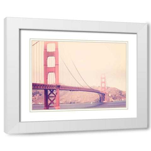 Golden Gate Vintage White Modern Wood Framed Art Print with Double Matting by Davis Ashley
