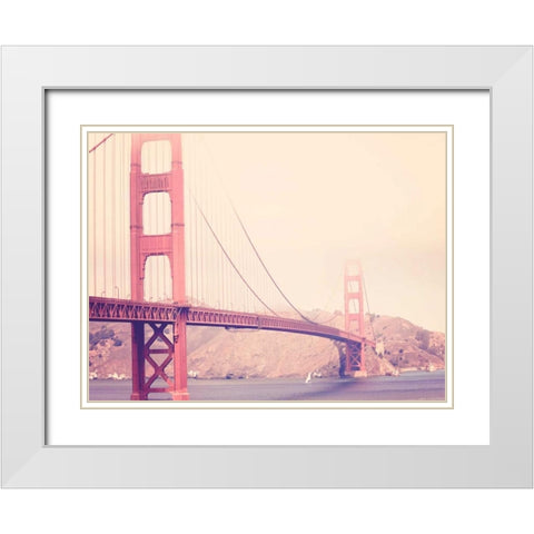 Golden Gate Vintage White Modern Wood Framed Art Print with Double Matting by Davis Ashley