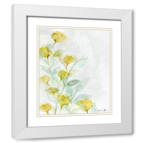 Modern Poppies 1 White Modern Wood Framed Art Print with Double Matting by Brown, Denise