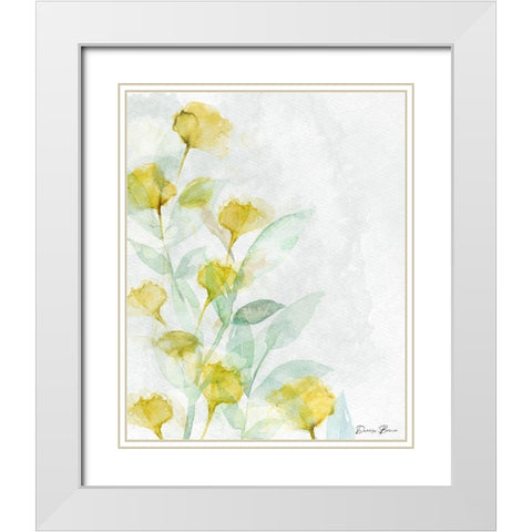 Modern Poppies 1 White Modern Wood Framed Art Print with Double Matting by Brown, Denise