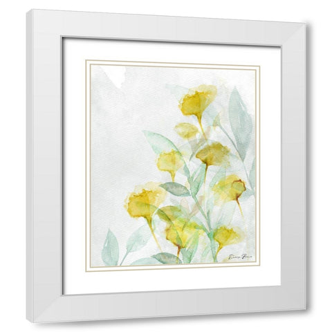 Modern Poppies 2 White Modern Wood Framed Art Print with Double Matting by Brown, Denise