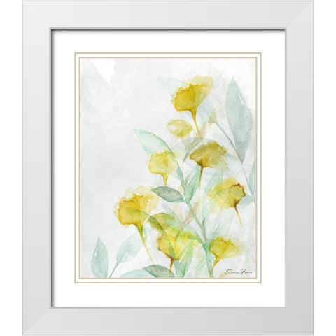 Modern Poppies 2 White Modern Wood Framed Art Print with Double Matting by Brown, Denise