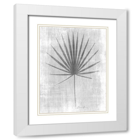 Tone on Tone Palm 1 White Modern Wood Framed Art Print with Double Matting by Brown, Denise