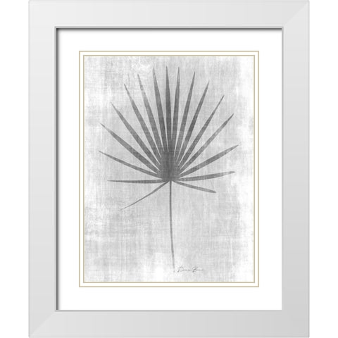 Tone on Tone Palm 1 White Modern Wood Framed Art Print with Double Matting by Brown, Denise