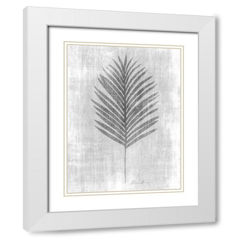 Tone on Tone Palm 2 White Modern Wood Framed Art Print with Double Matting by Brown, Denise