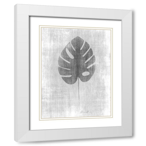 Tone on Tone Palm 4 White Modern Wood Framed Art Print with Double Matting by Brown, Denise