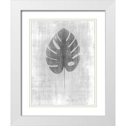 Tone on Tone Palm 4 White Modern Wood Framed Art Print with Double Matting by Brown, Denise