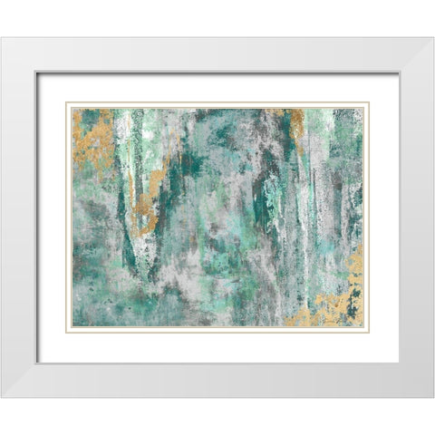 Turquoise Waters White Modern Wood Framed Art Print with Double Matting by Brown, Denise