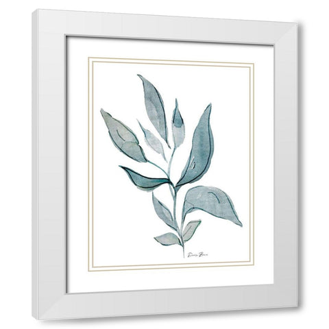 Watercolor Botanical 1 White Modern Wood Framed Art Print with Double Matting by Brown, Denise